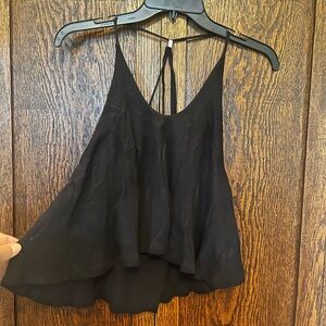 Free people  Black Tiered Spaghetti-Strap Tank Top